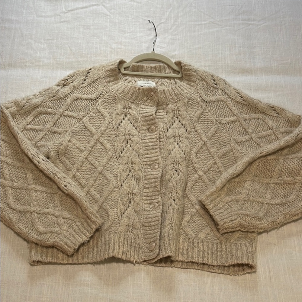 The Lucky Brand Cozy Beige Cable Knit Sweater